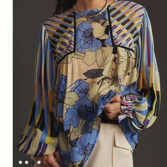 Anthropologie Tops - Anthropologie Bl^nk Miranda peasant blouse 👚